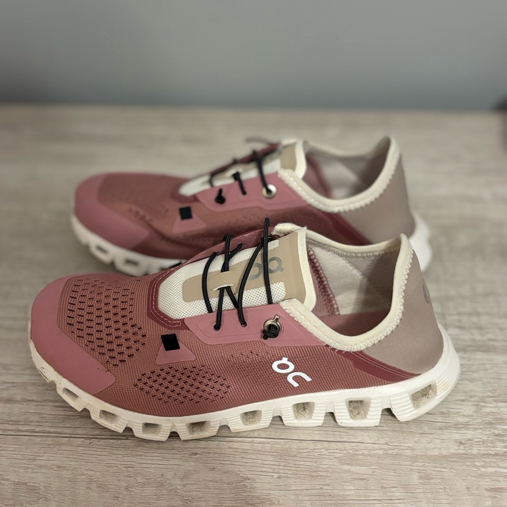 On Running CloudCoast Pink and Cream Sneakers